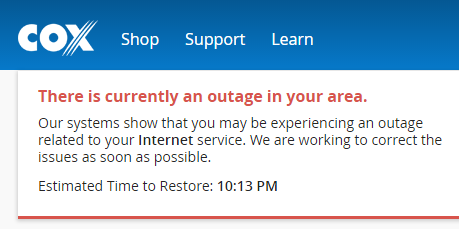 Cox Outage